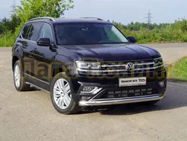 Защита передняя овальная 75х42 мм ТСС для Volkswagen Teramont 2018-