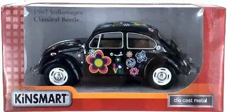 Автомобиль VOLKSWAGEN CLASSICAL BEETLE 1967 WITH PRINTING 1:24 3 цвета в коробке KINSMART KT7002WF-0