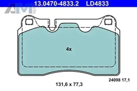 Передние керамические тормозные колодки ATE 13.0470-4833.2 Volkswagen Touareg II (2014-2018)