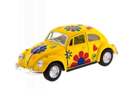 Машина Kinsmart 1967 Volkswagen Classical Beetle with printing инерция (1/12шт.) 1:32 б/к