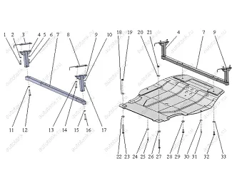 Защита картера из композитного материала CARBON Volkswagen Bora / Golf IV 1.4, 1.6-4