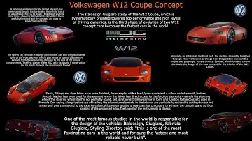 Volkswagen W12 Coupe Concept (2001).0 to 100 km/h in about 3.5, top speed (350 km/h).