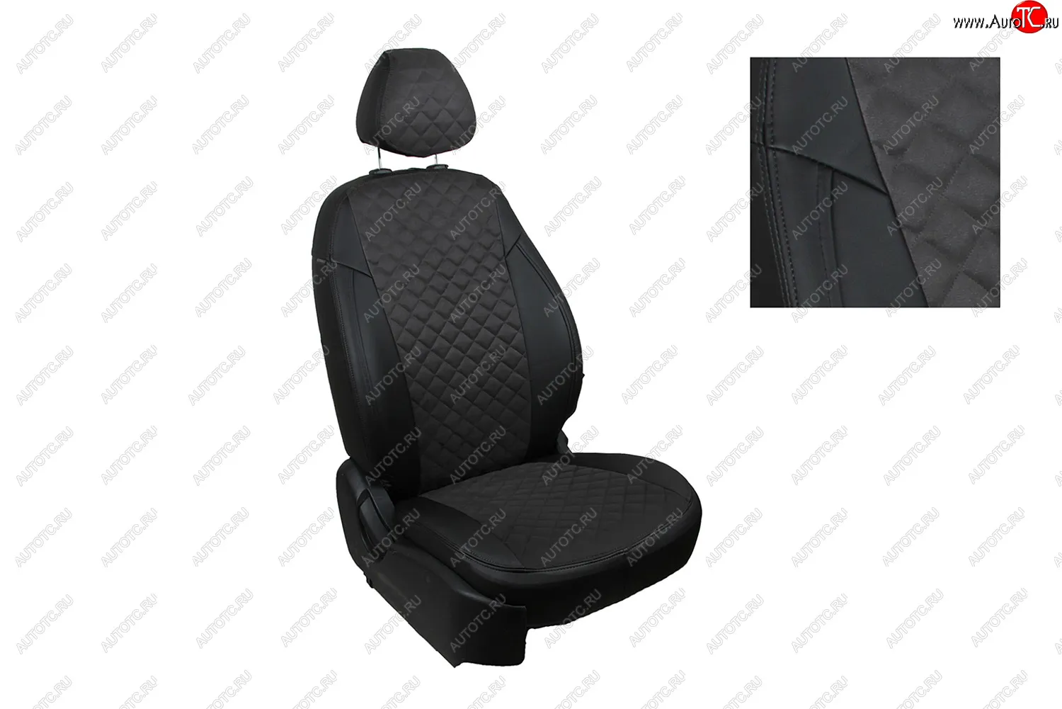 Чехлы для сидений Seintex Ромб Алькантара Volkswagen Passat ( B5, B5.5) (1996-2005) (Цвет: черный)-0