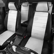 Чехлы для сидений экокожа Volkswagen Touran с 2014-2019 компактвэн белый VW28-0704-EC03