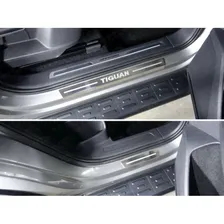 Накладки на пороги внешние шлифованный лист логотип VW 4 шт для Volkswagen Tiguan 2016-2024 артикул VWTIG17-35