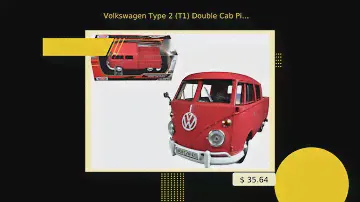 Volkswagen Type 2 (T1) Double Cab Pickup Truck Wax Red 1/24 Diecast Model Car by Motormax