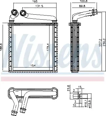 Радиатор отопителя (печки) Nissens для Volkswagen Passat B6 2005-2011. Артикул 73979-2