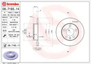 Тормозной диск Brembo PRIME LINE задний для Volkswagen T-Cross I 2018-2024. Артикул 08.7165.14
