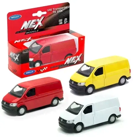 43762W Машинка WELLY 1:38 Volkswagen Transporter T6 VAN, пруж. мех., цвет в асс.-0