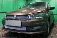 Защита радиатора для Volkswagen Polo седан (2016+) рестайл | Стандарт