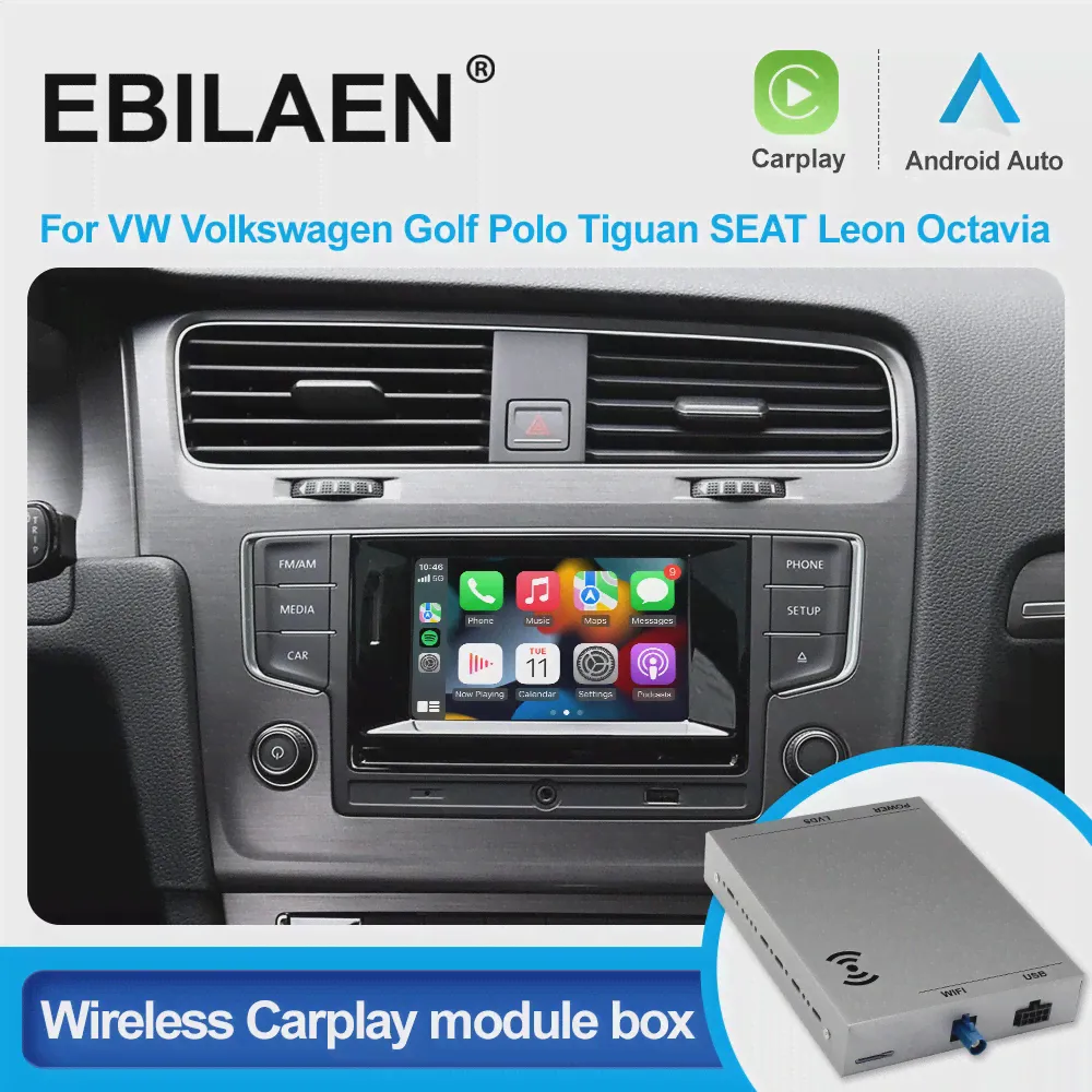 EBILAEN беспроводной Carplay для VW Volkswagen Golf 7 Polo Tiguan SEAT Leon Octavia Passat B8 Android автомобильный модуль коробка Mirror Link (art.: 3920bc971bb97)-3