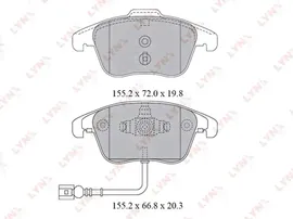 Тормозные колодки LYNXauto передние для Volkswagen Tiguan I 2007-2018. Артикул BD-8038