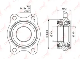 Ступичный подшипник (комплект) LYNXauto передний/задний для Volkswagen Passat B5 2003-2004. Артикул WB-1001