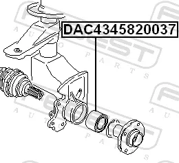 Ступичный подшипник Febest передний правый/левый для Volkswagen Passat B5 1996-2005. Артикул DAC4345820037-2