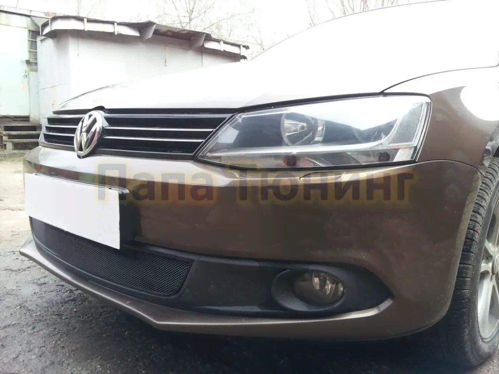 Защита радиатора Volkswagen Jetta VI 2010-2014 black-3
