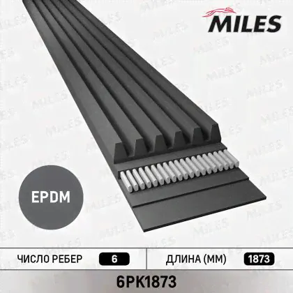 Приводной ремень поликлиновой Miles для Volkswagen Tiguan I 2007-2018. Артикул 6PK1120