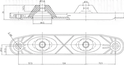 Глушитель Trialli (резина) для Volkswagen Jetta VI 2011-2019. Артикул RM 0190-0