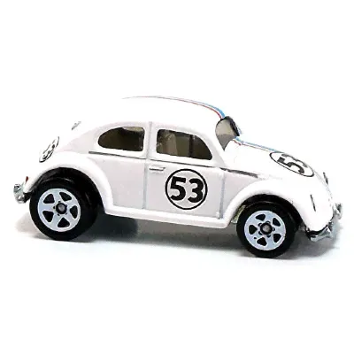 Коллекционная модель автомобиля Volkswagen Beetle - HW Workshop 2014, белая, Hot Wheels, Mattel [BFD65]