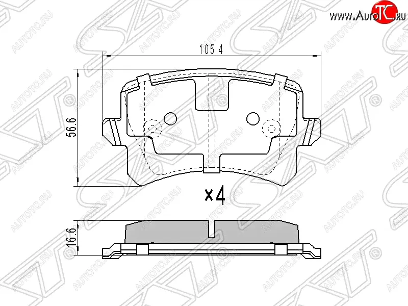 Колодки тормозные SAT (задние) Volkswagen Tiguan NF (2006-2011) дорестайлинг