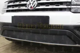 Защита радиатора Volkswagen Teramont 2017- black низ