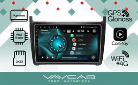 Магнитола Vaycar 09V2 для VOLKSWAGEN POLO 2009-2019 (Андроид, 2+32Гб)