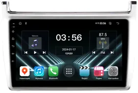 Магнитола для Volkswagen Polo 2009-2020 (рамка серебро) - FarCar 8080SM на Android 13