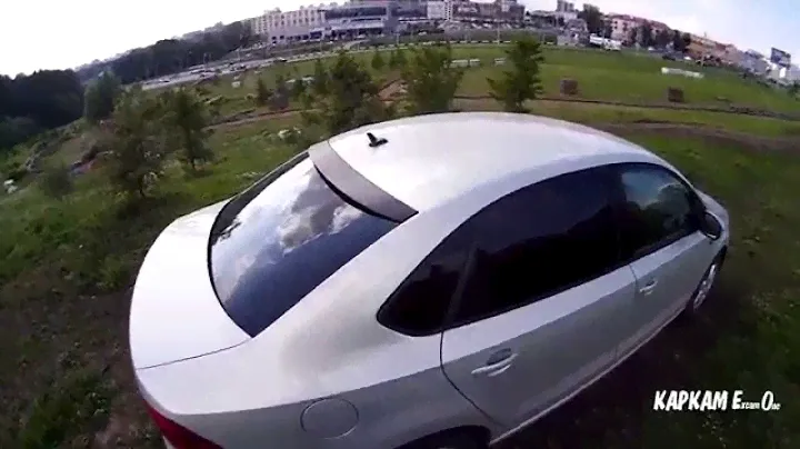 Козырек MV-Tuning на заднее стекло VW Polo Sedan. Вид снаружи