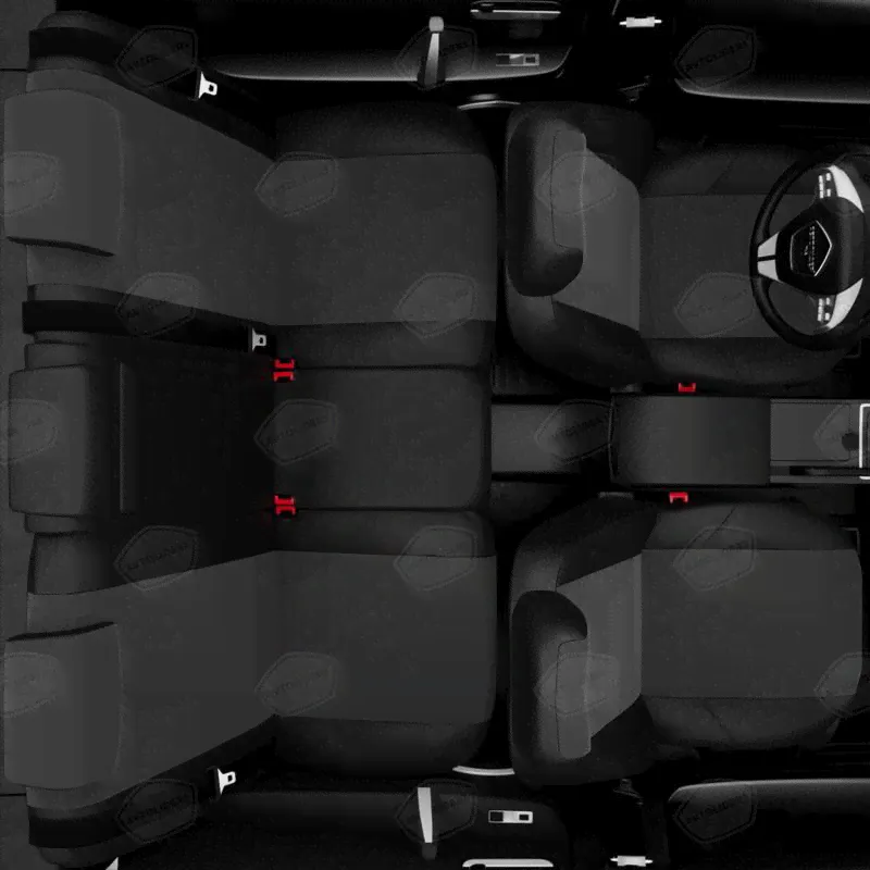 Чехлы на сиденья Volkswagen Touran с 2015 Жаккард Черный VW28-0705-KK2 Автолидер-1