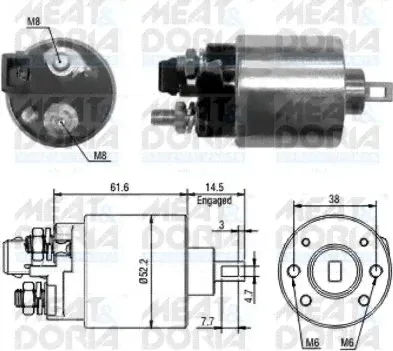 Втягивающее реле стартера Meat & Doria для Volkswagen Sharan I 1995-2010. Артикул 46123