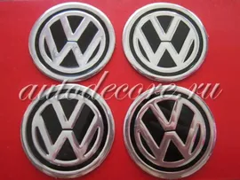 Наклейки Volkswagen 60 мм металлизированные черные