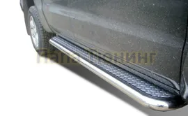 Пороги с накладным листом d60 Volkswagen Amarok 2009-2015