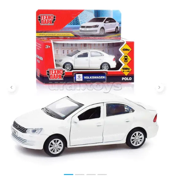 Машина "Технопарк" "Volkswagen Polo" инерционная металл белая