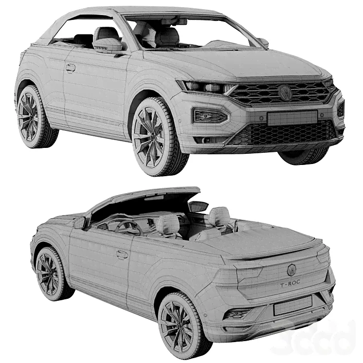 Volkswagen T-Roc Cabriolet - Транспорт - 3D модель-0