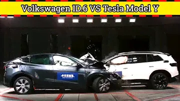 2022 Tesla Model Y vs VW ID.6 Crozz - CRASH TEST