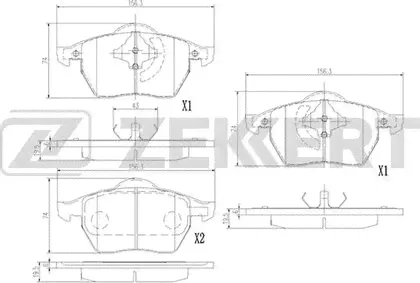 Тормозные колодки Zekkert передние для Volkswagen Bora 2001-2005. Артикул BS-1380-0