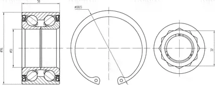 Ступичный подшипник (комплект) Trialli задний для Volkswagen Touareg I 2002-2010. Артикул CS 1893