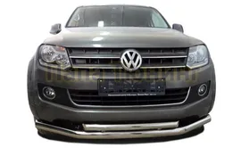 Защита переднего бампера двойная d76/60 Volkswagen Amarok 2009-2015