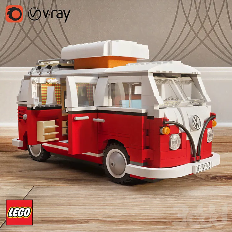 LEGO 10220 Volkswagen T1 - Игрушки - 3D модель-2