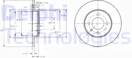 Тормозной диск Delphi передний для Volkswagen Passat B3 1988-1997. Артикул BG2454