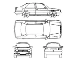 Volkswagen Jetta 2-doors - 2D-чертеж