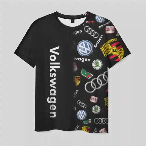 Мужская Футболка Volkswagen Group Half Pattern (3D)-4