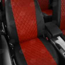 Комплект чехлов Экокожа с ромбом Volkswagen Touran компактвэн 2014-2019 Коричневый и черный VW28-0704-EC10-R-fox