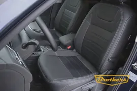 Чехлы на Volkswagen Tiguan 2, серии "Premium" - серая строчка
