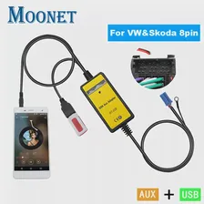 🛍 Автомобильный стереоадаптер Moonet, AUX и USB-адаптер с интерфейсом 3,5 мм, AUX вход для Volkswagen Golf, Passat, Skoda, Spuerb, Octavia, Seat Leon, 8pin