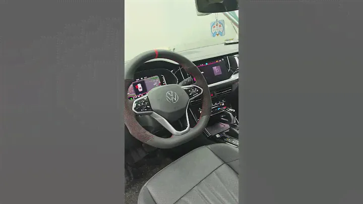 Backed alcantara with genuine leather steering wheel cover for VW MK8 2020