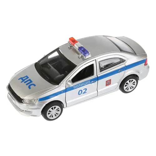 Игрушка Технопарк Volkswagen Polo, полицейская машина [polo-p], Серебристый, Volkswagen Polo