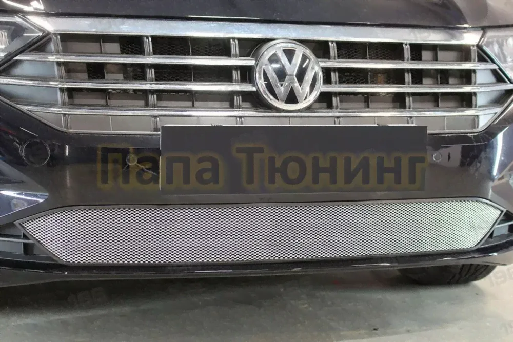 Защита радиатора Папа Тюнинг для Volkswagen Jetta 2020- chrome-1