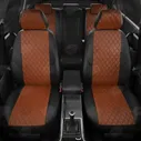 Комплект чехлов Экокожа с ромбом Volkswagen Touran компактвэн 2014-2019 Коричневый и черный VW28-0704-EC10-R-fox