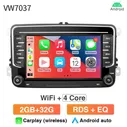 Автомагнитола 7 дюймов, VW7037 GRANDnavi, фольксваген шкода Volkswagen SKODA SEAT Carplay Android Auto 2 DIN WiFi Bluetooth GPS навигатор Android 13 сенсорный экран