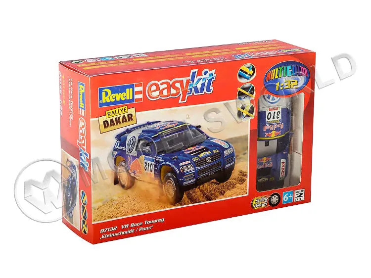 Склеиваемая пластиковая модель Volkswagen Race Touareg. Масштаб 1:32-0